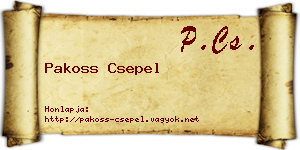 Pakoss Csepel névjegykártya